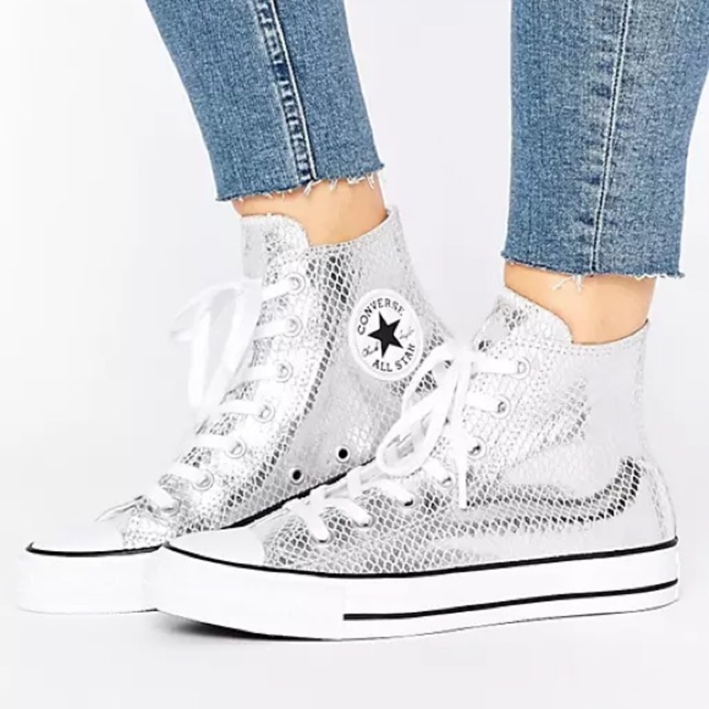 Converse silver high tops